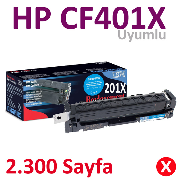 IBM TG95P6640 LASER TONER HP CF401X 2.300 SAYFA YÜKSEK KAP. MAVİ DMO KODU: 67665-K3243