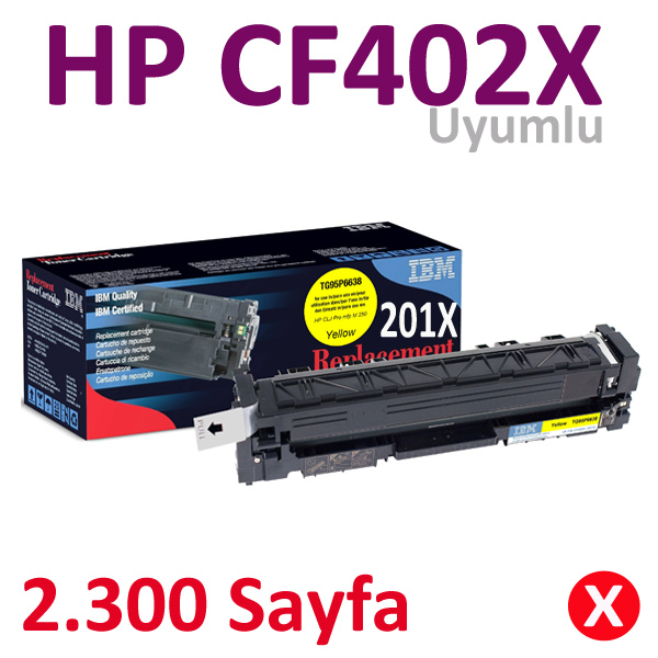 IBM TG95P6642 LASER TONER HP CF402X 2.300 SAYFA YÜKSEK KAP. SARI DMO KODU: 67678-K3243 