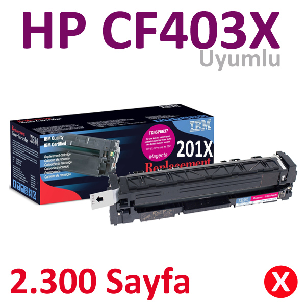 IBM TG95P6641 LASER TONER HP CF403X 2.300 SAYFA YÜKSEK KAP. KIRMIZI DMO KODU: 67669-K3243 