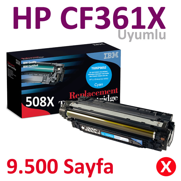 IBM TG95P6656 LASER TONER HP CF361X 9.500 SAYFA YÜKSEK KAP. MAVİ DMO KODU: 59836-K3243  