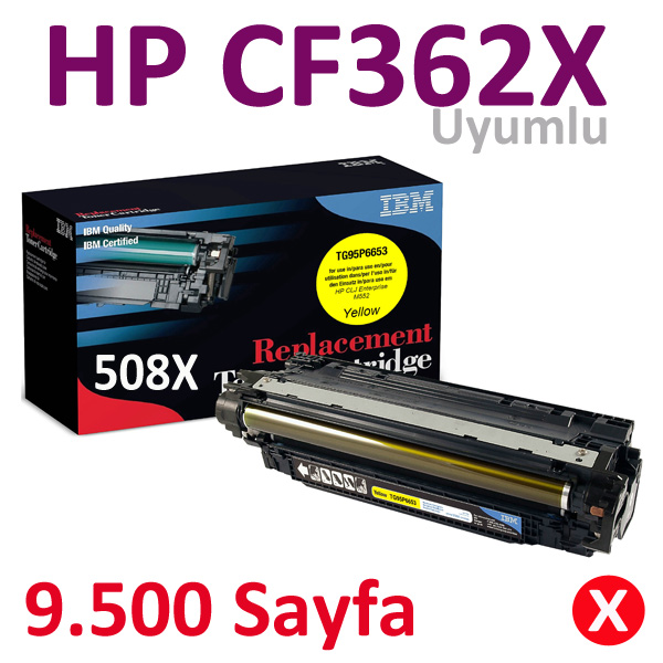 IBM TG95P6657 LASER TONER HP CF362X 9.500 SAYFA YÜKSEK KAP. SARI DMO KODU: 59837-K3243 